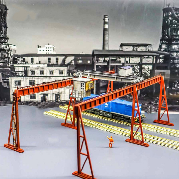 187 Assemble Model Gantry Crane HO Scale Railway Track DIY Model Crane