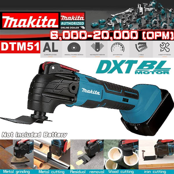 2021New Makita Top Quality DTM51 18V 6000 20000opm Brushless Rechargeable Electric Multifunctional Cutting and Grinding Machine Home Decoration Tools