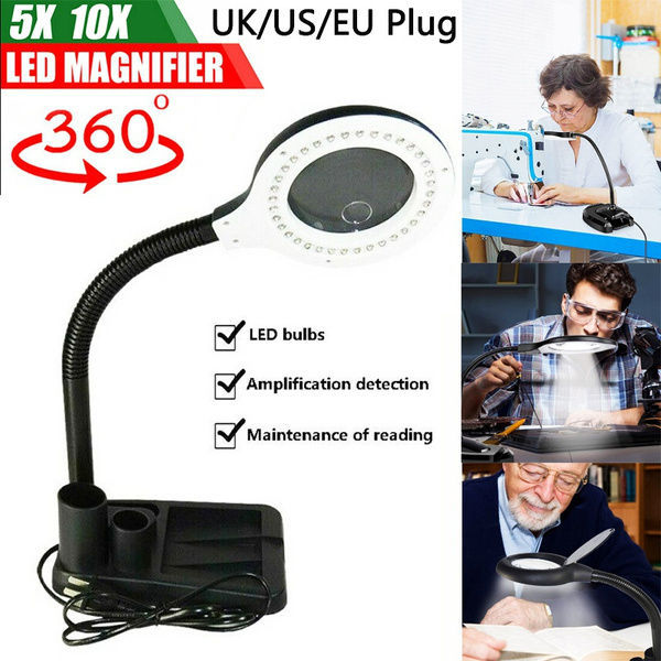 Magnifying Lamp 5x 10x Magnifier With Light Table and Desk Floor