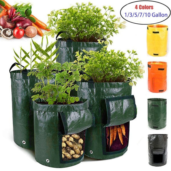 1/3/5/7/10 Gallons Garden Bag with Handles UV Protection PE Planting ...