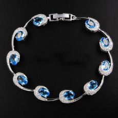 Charm Bracelet, Sterling, Fashion, Sapphire