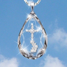 heavenladder, crystal pendant, Moda, Cross necklace