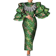 africanprint, Fashion, ruffle, Sleeve