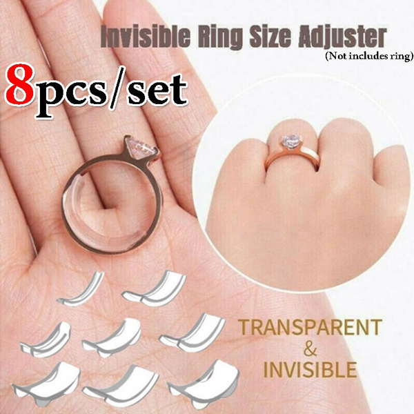 8pcs Invisible Ring Size Adjuster for Loose Rings Ring Resizer Ring Size  Reducer Ring Guard Ring Clips To Make Rings Smaller(8 Sizes)