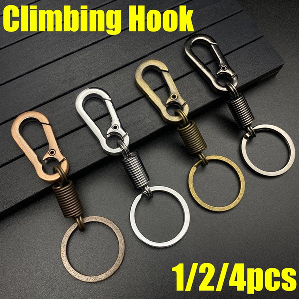 Spring Keychain Climbing Hook Keychain Simple Strong Carabiner Shape  Keychain