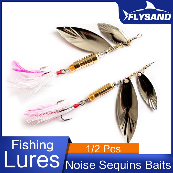 1/2Pcs Noise Sequins Spinner Baits Metal Fishing Lure Spoons Paillette  Artificial Lures