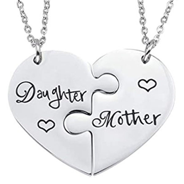 1 Pair Mother Daughter Puzzle Love Heart Pendant Necklace Gifts Mom  Necklace From Daughter Mom Gifts Daughter Gifts For Mother'S Day Family  Jewelry