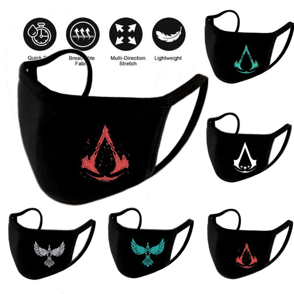 1pc Assassin Face Mask Black Anti Dust Masks Resuable Black Mask ...