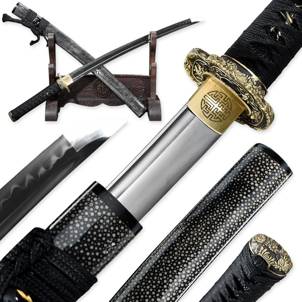 T10 clay quenching, katana, sharp fighting sword, full Tang, high ...