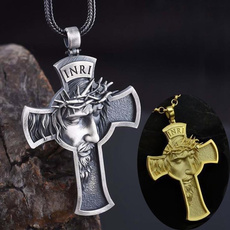 Steel, titanium steel, Christian, Cross necklace