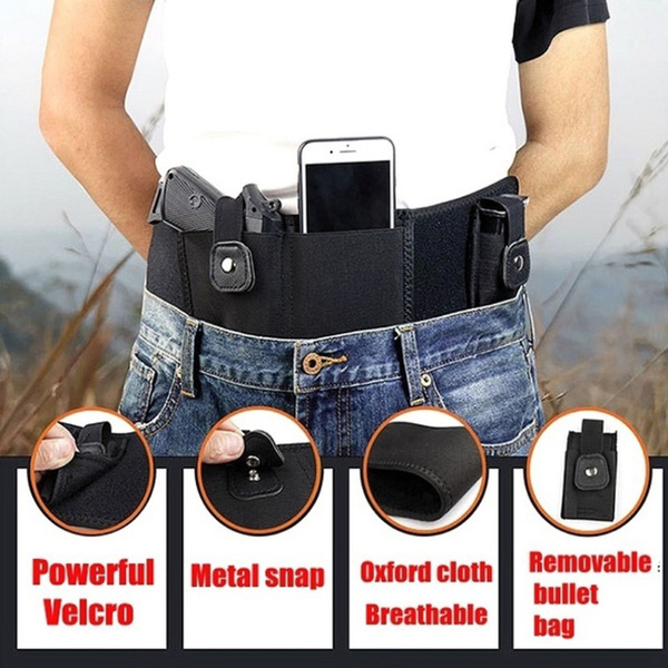 New Tactical Belly Band Holster Concealed Carry Pistol Hidden Police ...