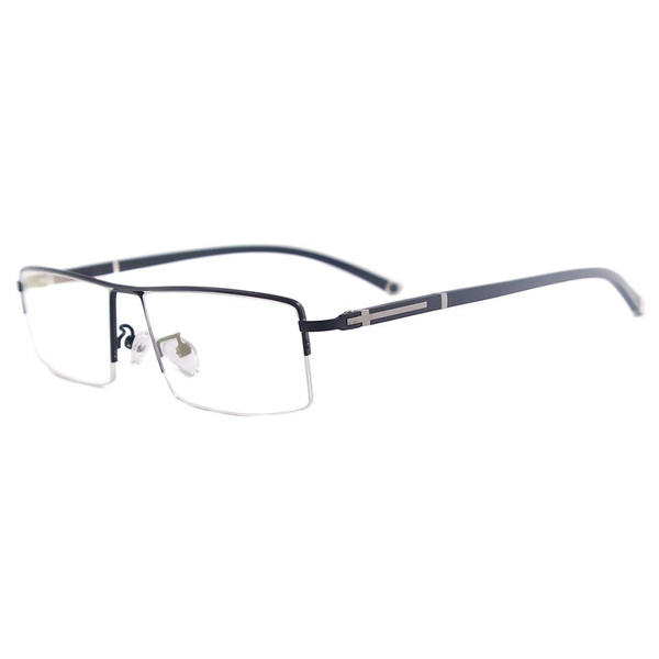 Metal Half Rim Rectangular Men Large Eyeglasses Frame | Wish