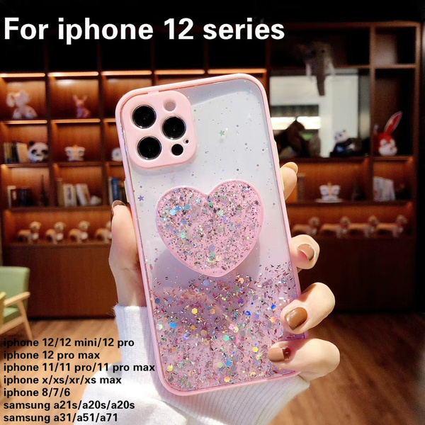 iPhone 12 Mini Glitter Case  iPhone 12 Mini Glitter Heart Case vLove