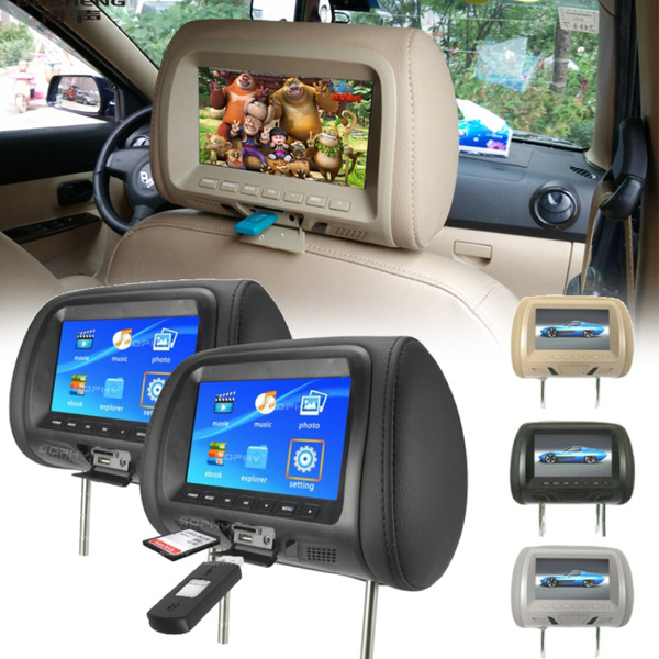 7 Inch Screen Car Headrest Monitor Video DVD Player Hdmi USB TV Universal Black Grey Beige