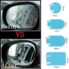 2Pcs Car Anti-reflective Anti Water Mist Film Anti Fog Rainproof Rearview Mirror Protective Film Cover