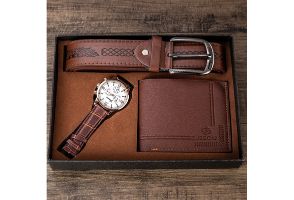 Men's Gift Set Beautifully Packaged Watch + Wallet Belt Set Creative  Combination Set