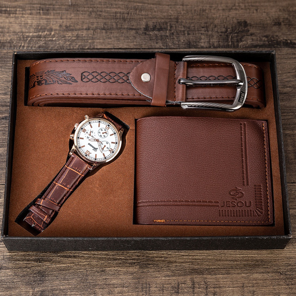 Men's Gift Set Beautifully Packaged Watch + Wallet Belt Set Creative  Combination Set
