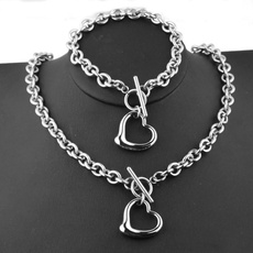 Charm Bracelet, Heart, Chain, Stainless Steel