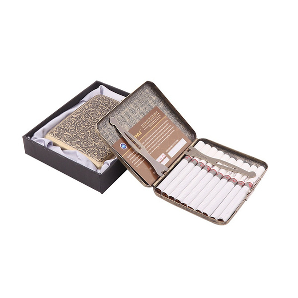guipai cigarette case GUIPAI 20pcs Cigarettes Portable Bronze Cigarette Case Storage Box Men's  Gift