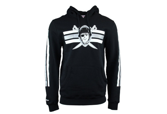 Shop Black Mens Mitchell & Ness Oakland Raiders Striped Hoodie