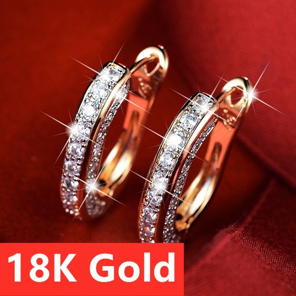 Leaf Diamond Earrings Rose Gold Stud Earrings Curved Crawler Earrings | La  More Design