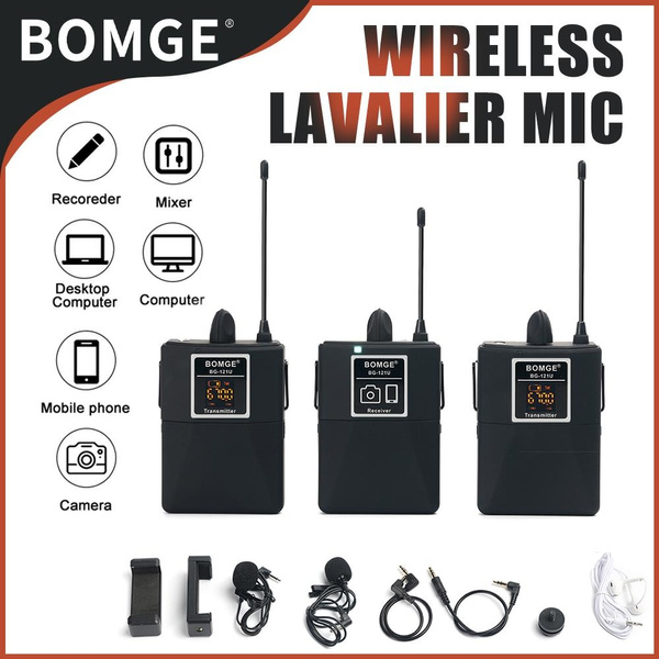 BOMGE Camera Wireless Lapel 2 Lavalier Microphone