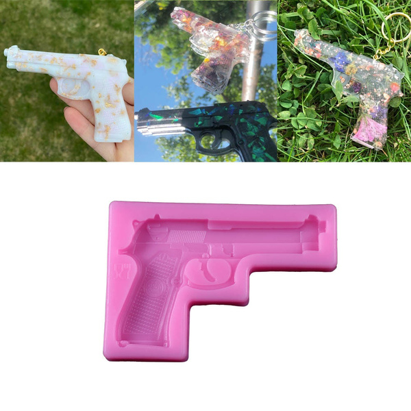 3D Gun Toy Pistol Shape Epoxy Resin Silicone Moulds Chocolate DIY