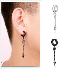 Steel, Men, Triangles, punk earring