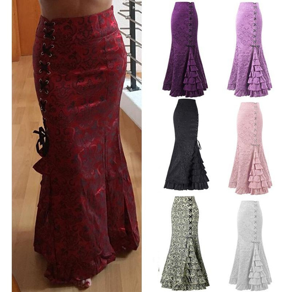 Plus Size S3XL Hot Sells Floral Print Skirt Vintage Floral Long Skirts
