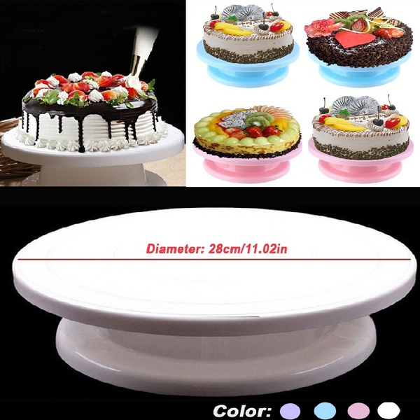 DIY 10.8 Inch Rotating Cake Turntable White Revolving Cake Stand for  Decorating Display Tool Turns Smoothly Cake Spinner Table for Cake  Decorations, Pastries, Bread - Walmart.com
