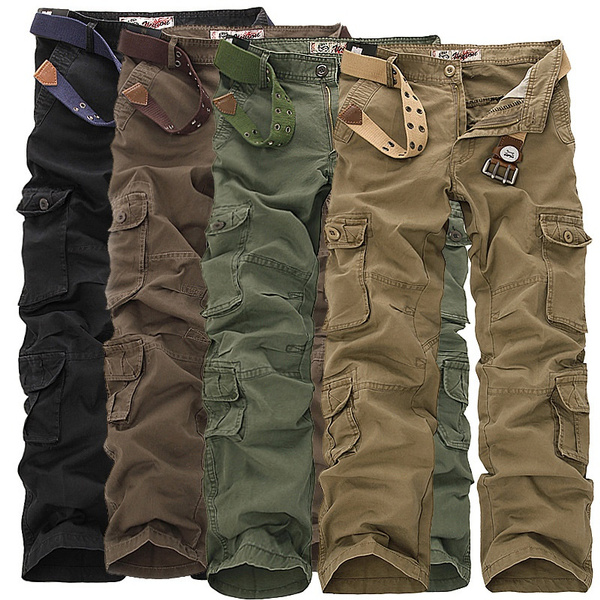 Pants for Men Cargo Pants for Men Work Pants Trousers for Men Solid Color  Casual Water Wash Cotton Multiple Bags Pantaloni Uomo Calças Masculinas  Pantalon Homme | Wish
