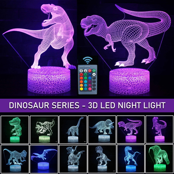 Night Light, remotecontrol3dlednightlight, decoration, dinosaurseries3dnightlight