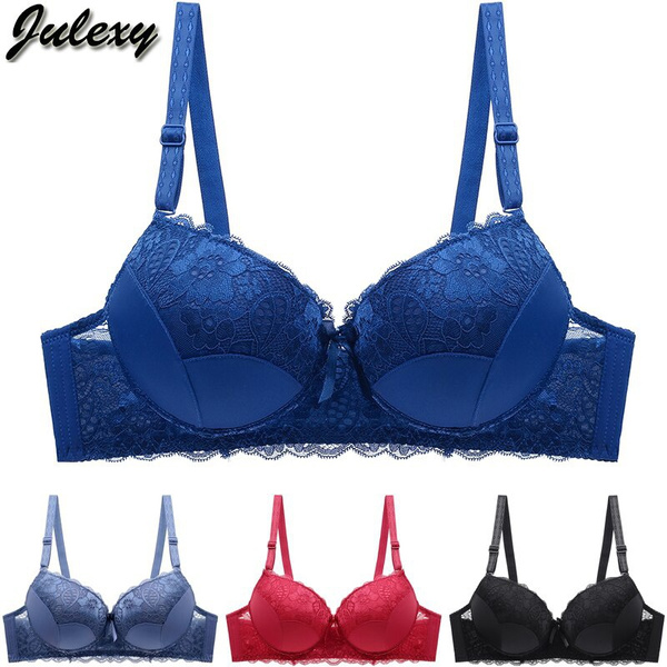 Julexy New 2021 Plus Size Push Up Bra Lace Sexy Solid Lingerie C D Big