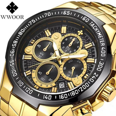 Chronograph, 時尚, Waterproof Watch, gold