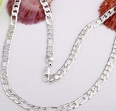 Sterling, Sideways, Chain Necklace, punk necklace