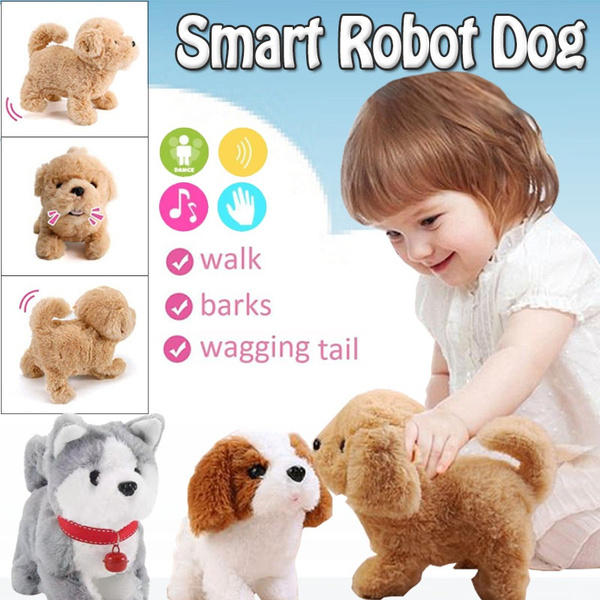 18cm Smart Simulation Electric Pet Multi-function Will Wag Tail/Walk Will  Call Fun Interactive Robot Dog Kids Plush Toy Gift