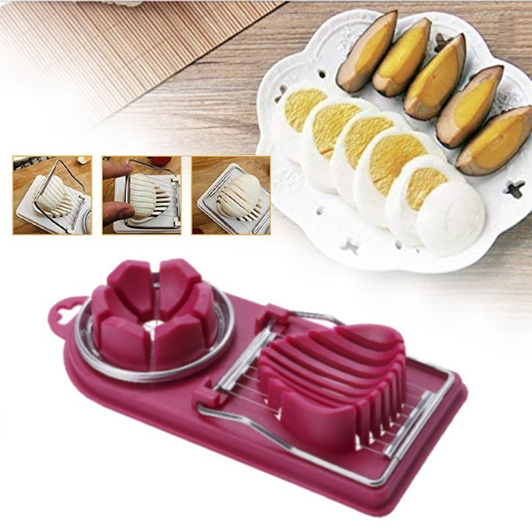 Kitchen Egg Cutter, Egg Slicer 2 In 1 Stainless Steel Egg Cutter