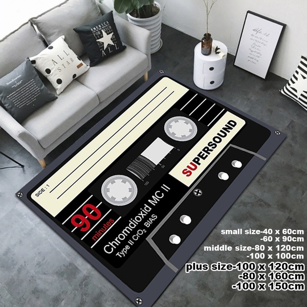 3D Classic Music Tapes Vintage CD Printed Carpet for Living Room ...