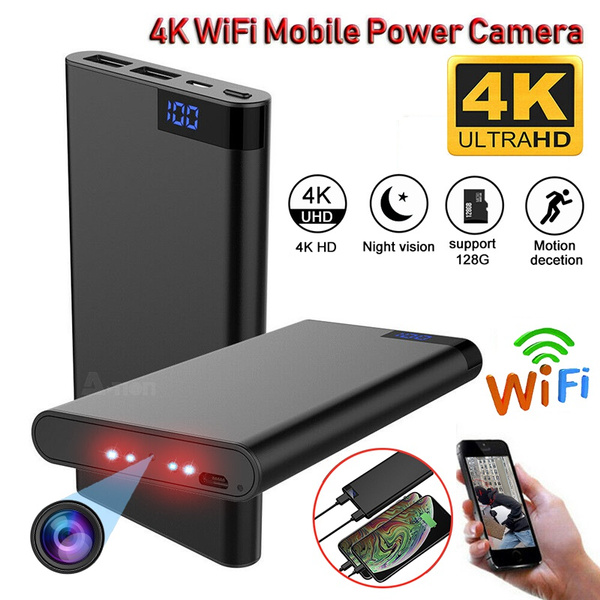 hout Realistisch kader UHD 4K WIFI Camera 5000mAh Power Bank Hidden Camera Night Vision Security  Camera Video Recorder Cam | Wish
