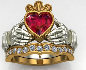 Heart, Jewelry, crownring, Women Fashion