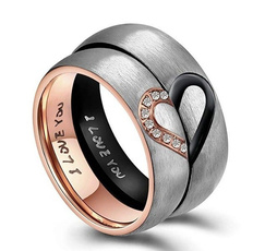 Couple Rings, Steel, hisher, Love