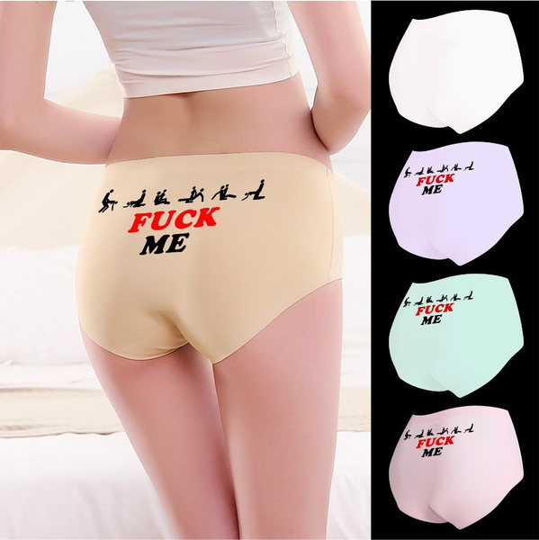 Funny slogan printing woman modal panties/high stretch three-dimensional  cut woman low waist briefs/fuck me