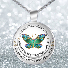 butterfly, memorial, Jewelry, women necklace