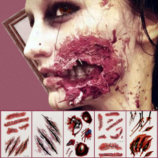 scary, halloweenparty, zombiescarstattoo, fakescabbloody