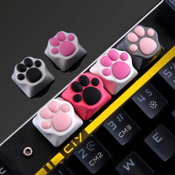 Custom Gaming Keycaps Machinery Keyboard Keycaps Cat paw Shape Aluminum ...