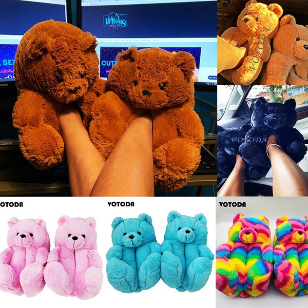 Winter Warm House Shoes Women Teddy Bear Slippers Anti slip Soft Home Indoor Slipper Ladies Cute Cartoon Funny Kigurumi Shoes