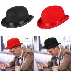 bowler hat, Fashion, red hat, unisex