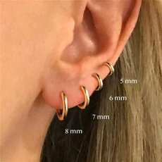 Black Earrings, Hoop Earring, cartilagehoopearring, Jewellery
