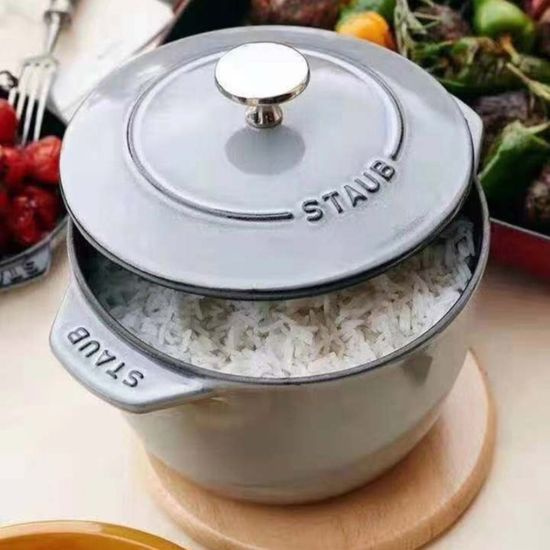 Stauve Kokote Round Casting Pot 16cm Small Rice Cooker French Household  Soup Stew Tempura Cast Iron Pot