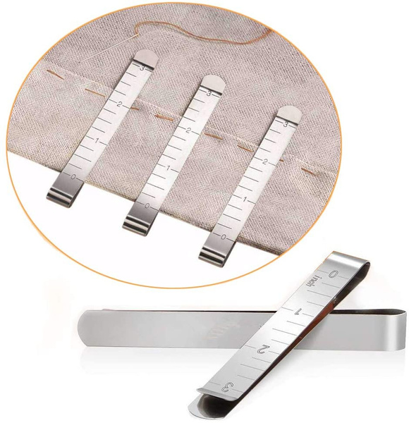 4/10pcs Quilting Supplies Stainless Steel Hemming Clips 3 Inches  Measurement Ruler Sewing Clips for Wonder Clips, Pinning and Marking Sewing  Project